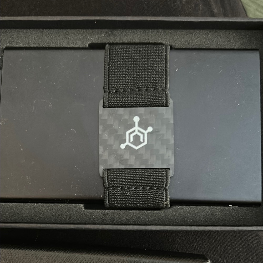 Black Carbon Fiber Wallet with Strap